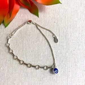Sterling Silver Evil Eye Pull Chain Bracelet | Alex and Ani